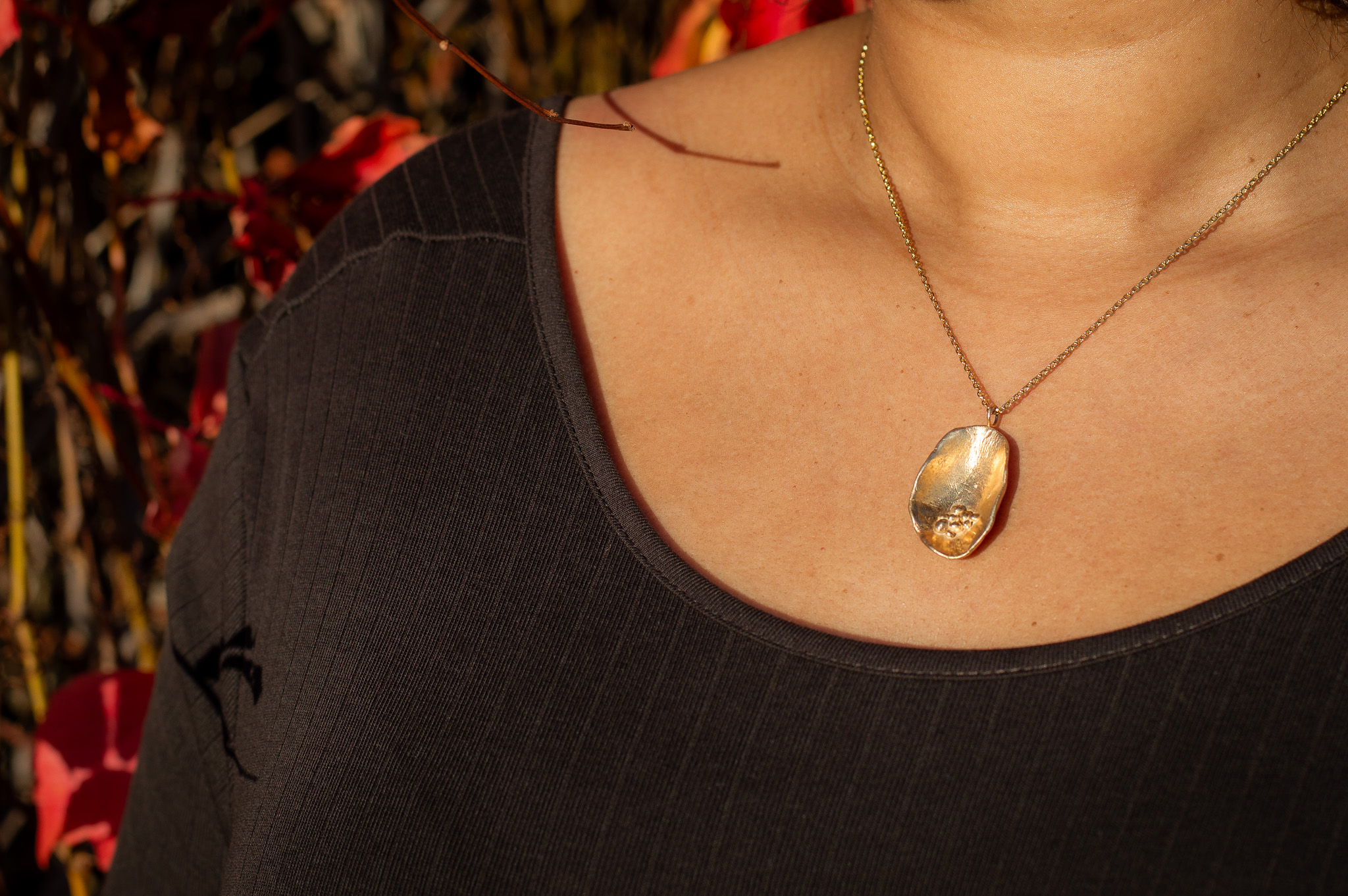 pendentif Seeds of life en argent doré