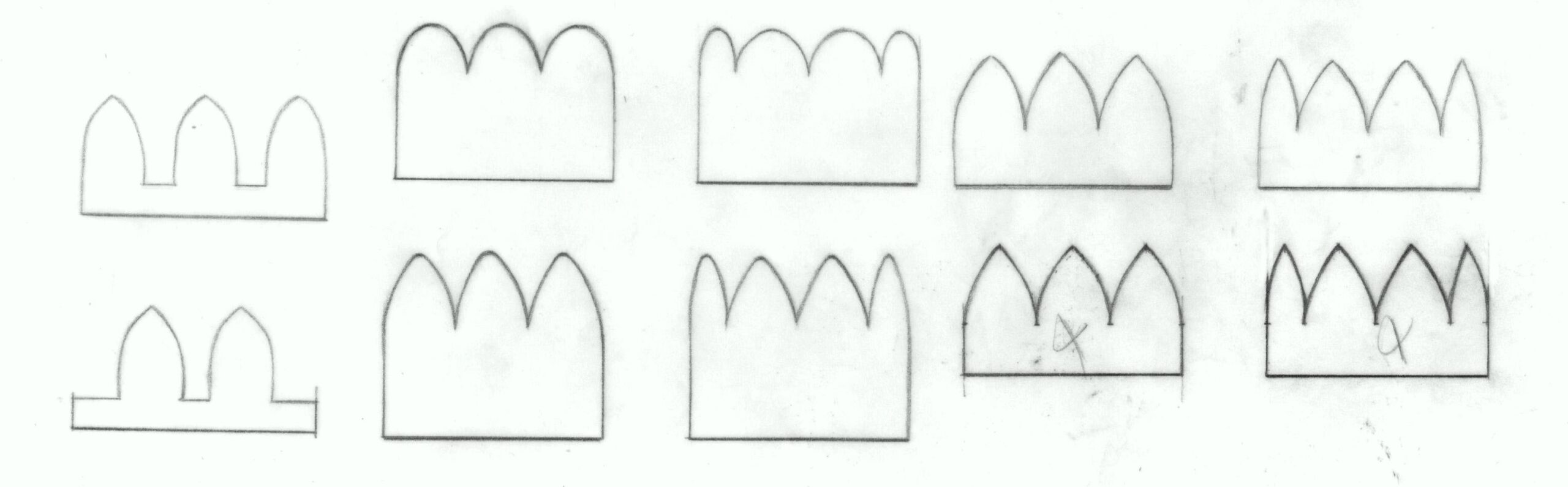 croquis des formes d'écailles du bracelet Tentation